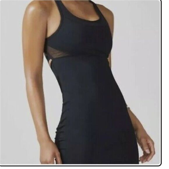 Fabletics Women Dress compression Jersey All way Stretch Black Large Short Mini - Picture 3 of 9